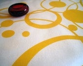 Loop da loop - hand screen printed large quarter - Golden Yellow on White