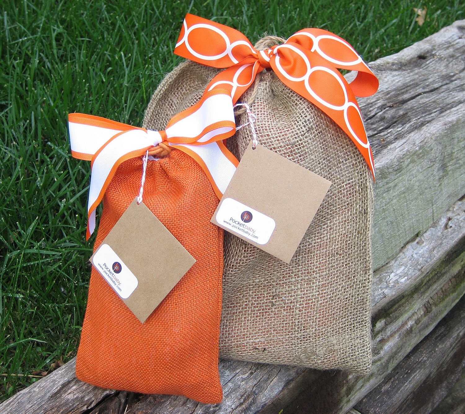 Gift Bag - Natural Jute Drawstring Bags with Bow and Card - DIY at home or assembled and mailed to you or the recipient