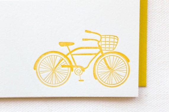 Bicycle Letterpress Cards. Set of 6