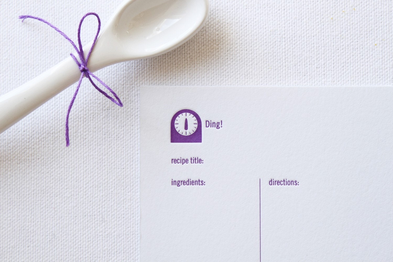 Ding Letterpress Recipe Cards, Set of 10