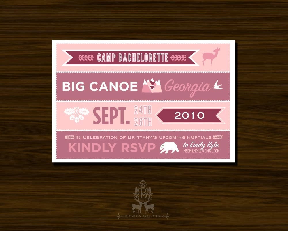 Camp Bachelorette Postcard Invites
