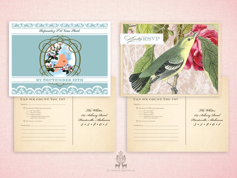Reply Cards for Custom Printed Handkerchiefs
