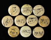 Musical Notes Sheet Music Set of 10 - Buttons Pinbacks Badges 1 inch