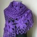 Violet shawl cashmere mohair flower garden shawl