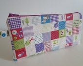 Free shipping - Zipper pencil case - patchwork sewing style - Japanese fabric
