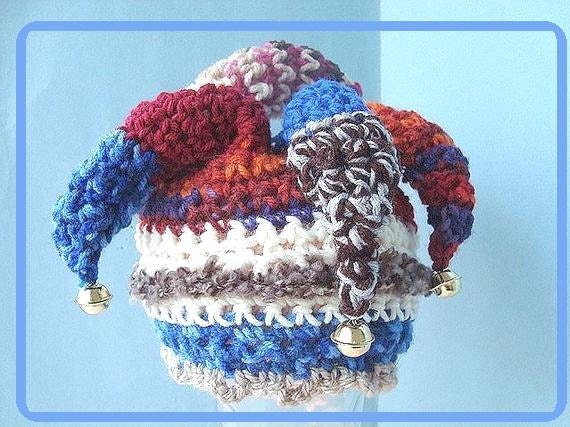 INSTANT DOWNLOAD Crochet Pattern PDF 189 Jester Hat With 4 Tails-age 5 to 16. Permission to sell,