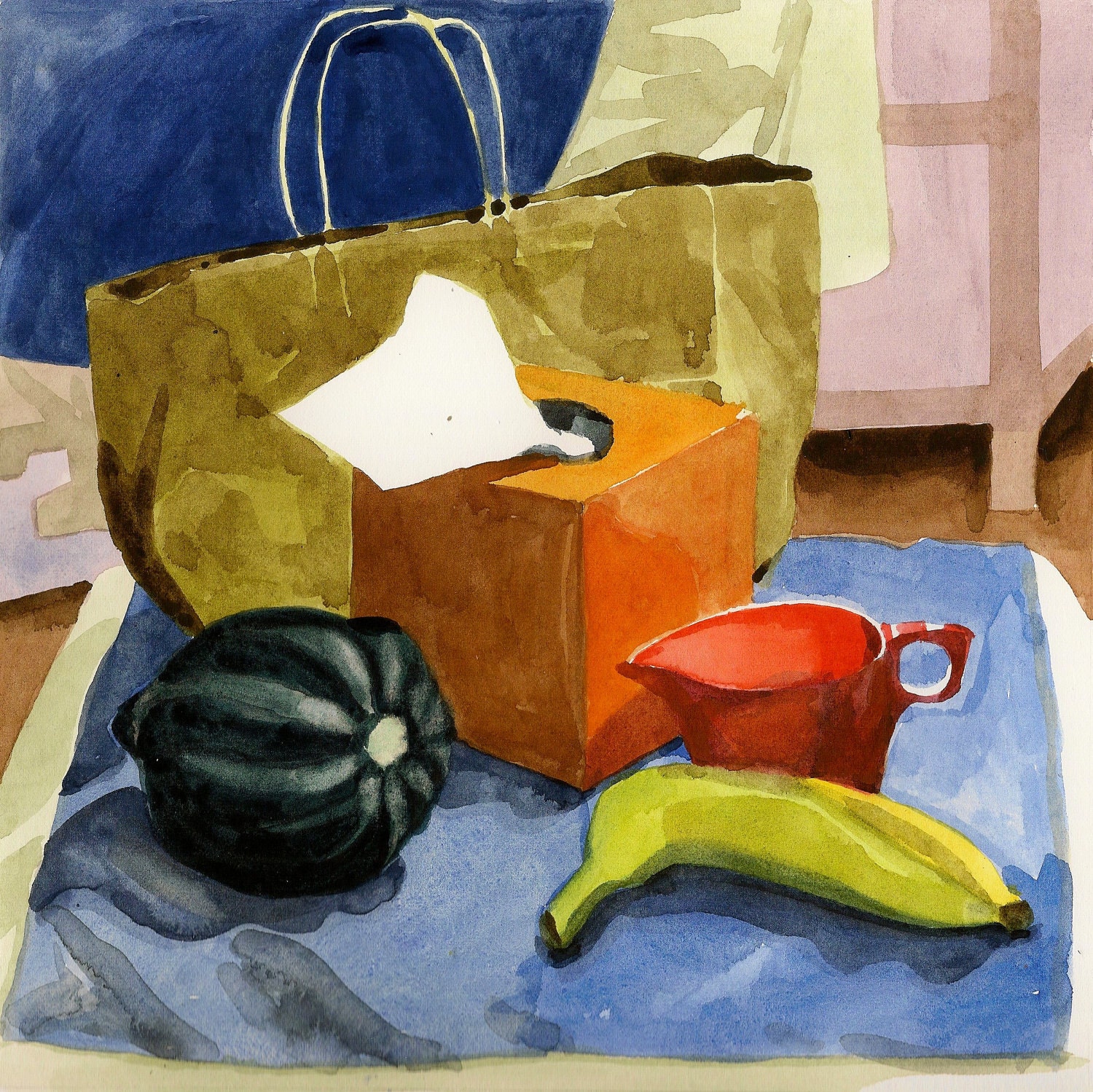 Tissue in the middle- Original watercolor painting