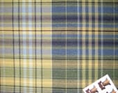 Blue and Green Plaid on Front and Black and Yellow Stripes on Back