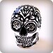 Ceramic Sugar Skull Black White Day of the Dead Tattoo dia de los muertos Mexican Folk Art Hand Painted by sewZInski