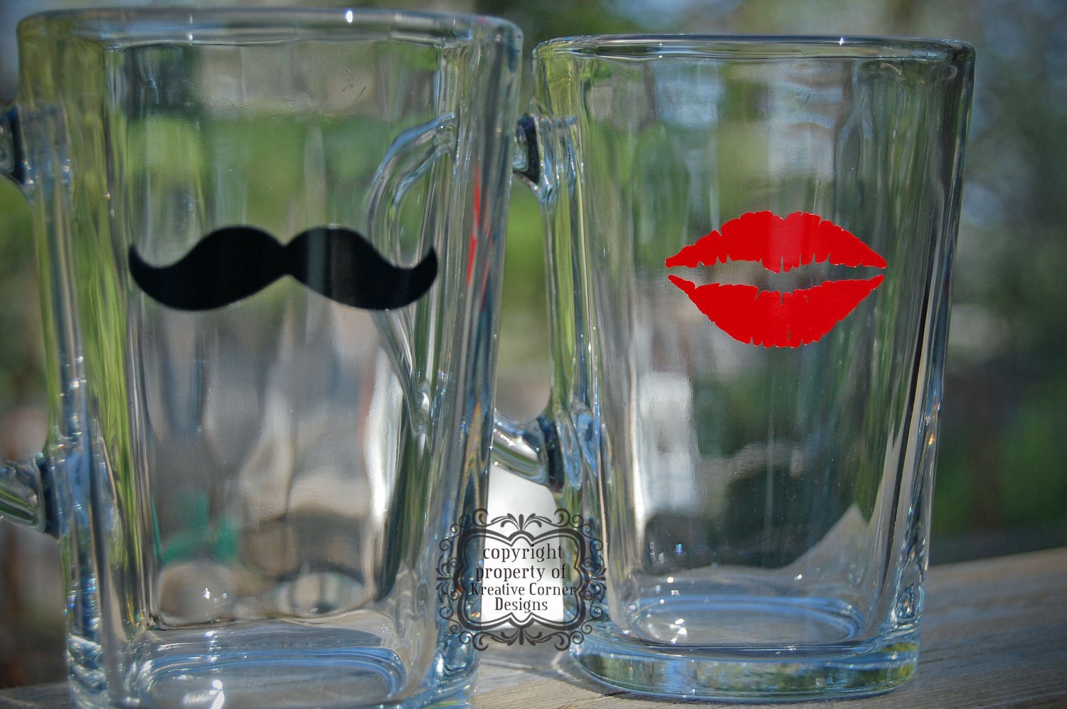 Mustache and Lip Square Mugs