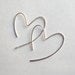 Sterling Silver Open Heart Hand Hammered Hoops