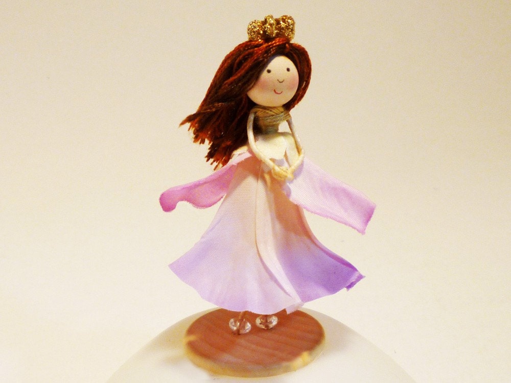Princess Doll Purple Violet Sleeping Beauty Cinderella Fairy Princess Flower Doll by Petalbelles on Etsy