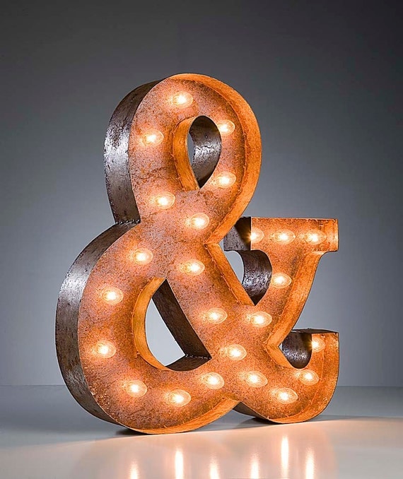 Vintage Marquee Lights - Ready to Ship - Ampersand & sign