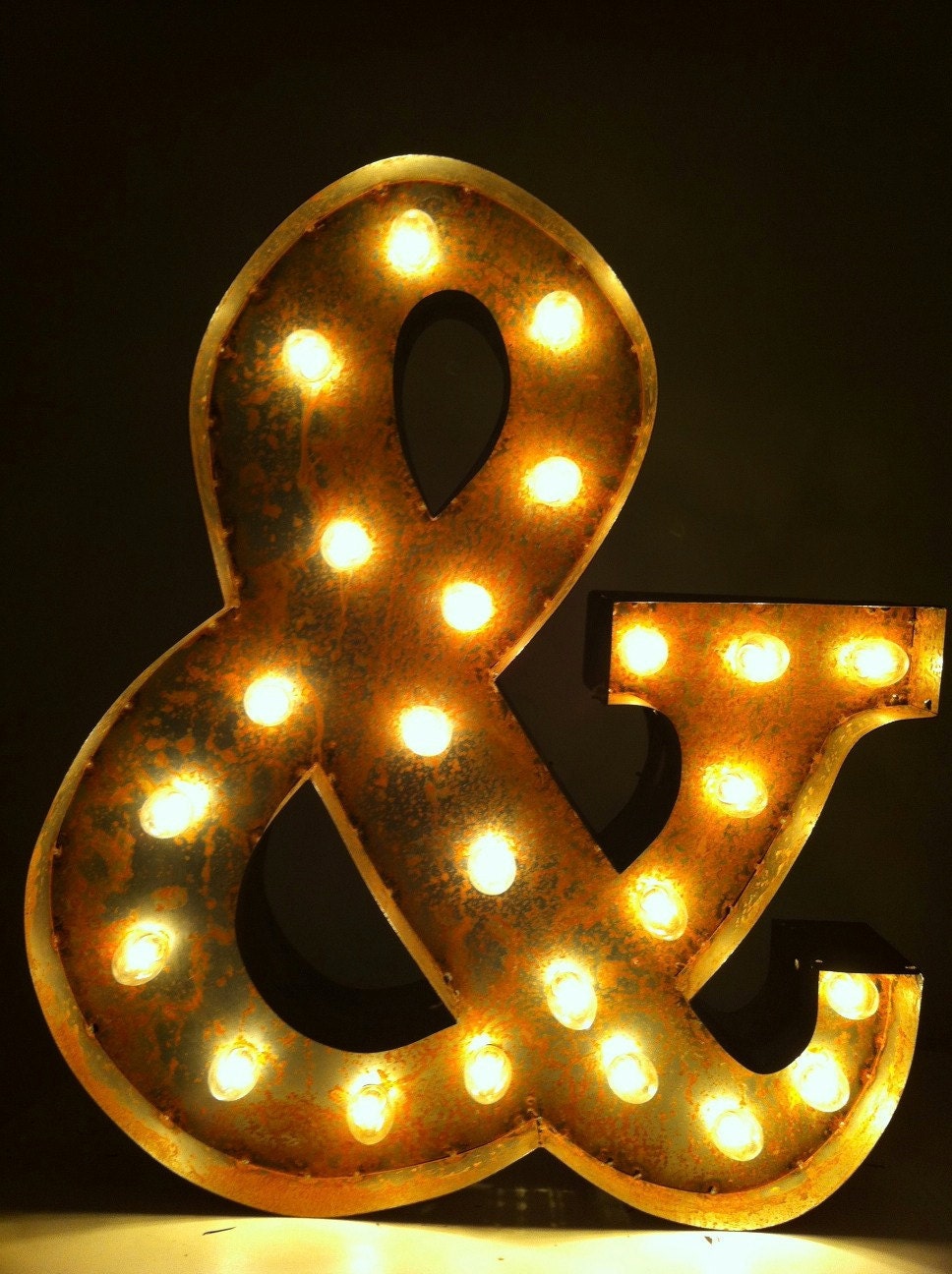 Vintage Marquee Lights - Ready to Ship - Ampersand & sign