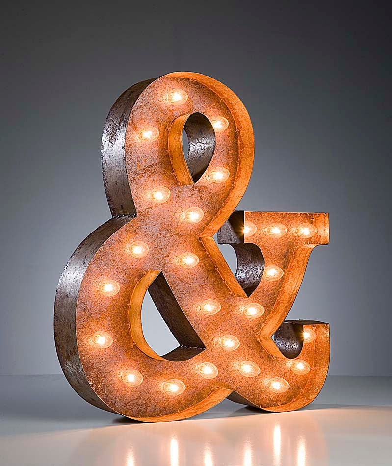 Vintage Marquee Lights - Ready to Ship - Ampersand & sign