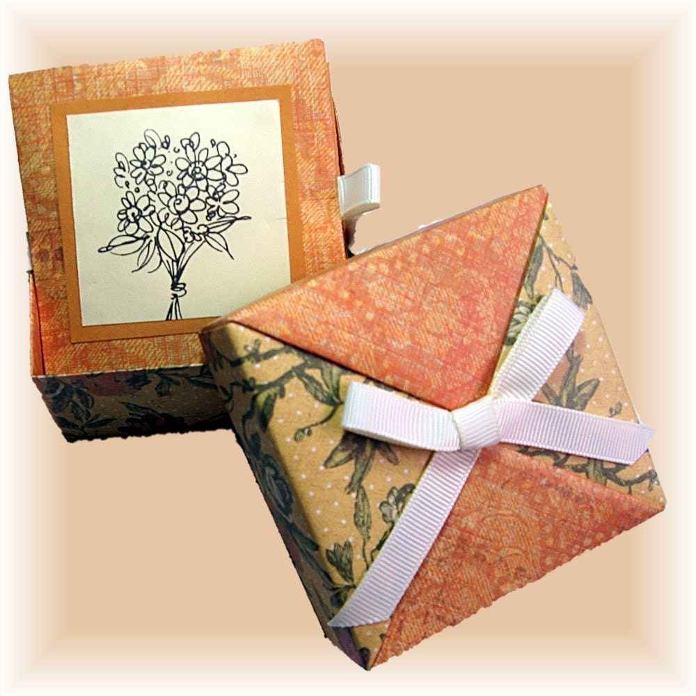 Orange and Beige Paper Gift Box with Tea and Scrapbook Album-Accordian Style