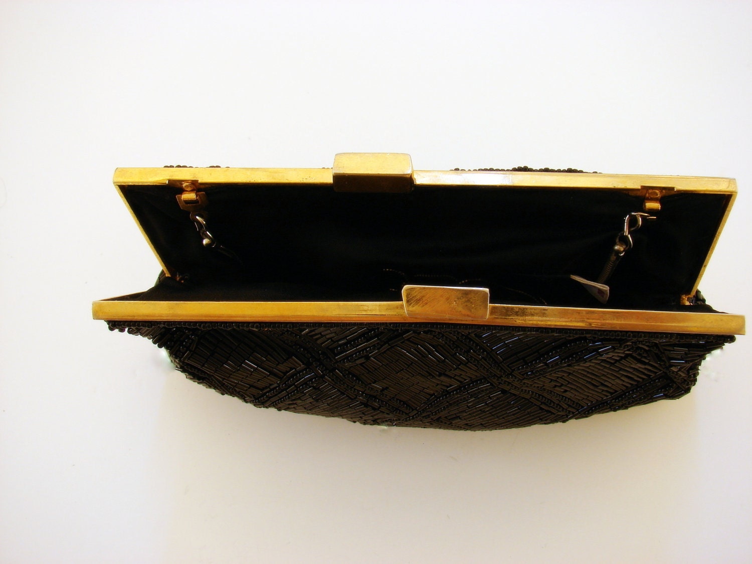 Black Beaded Purse Vintage Sixties Marshall Fields