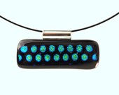 Choker style necklace in fused glass blue dots