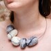 felted necklace - marine pebble