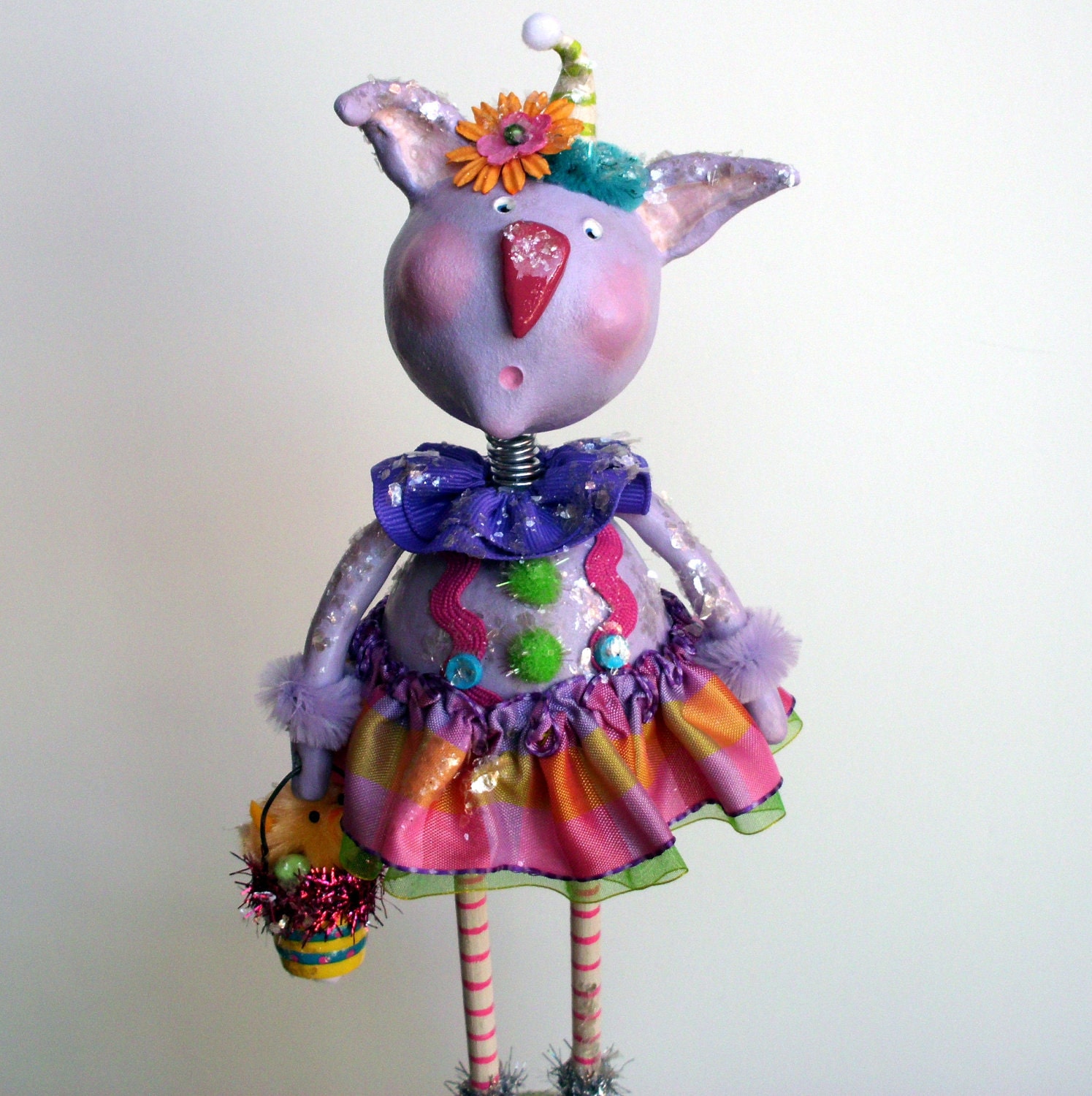 Easter Bunny Vintage Inspired Collectible  Folk Art Doll