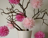 Mini Tissue Poms .. set of 5 .. Wedding Decoration / Nursery and Room Decor / Baby Mobile