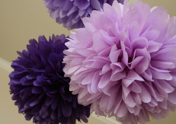Pansy .. Tissue Paper Poms / Weddings / Bridal Shower / Baby Shower / Birthday / Party Decoration / DIY