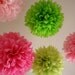 Girl Fun .. 5 Tissue Paper Poms for Birthday Party Decor / Wedding Decor / Nursery