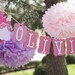 Princess .. 7 Tissue Paper Poms .. Wedding Decoration .. Birthday .. Bridal Shower