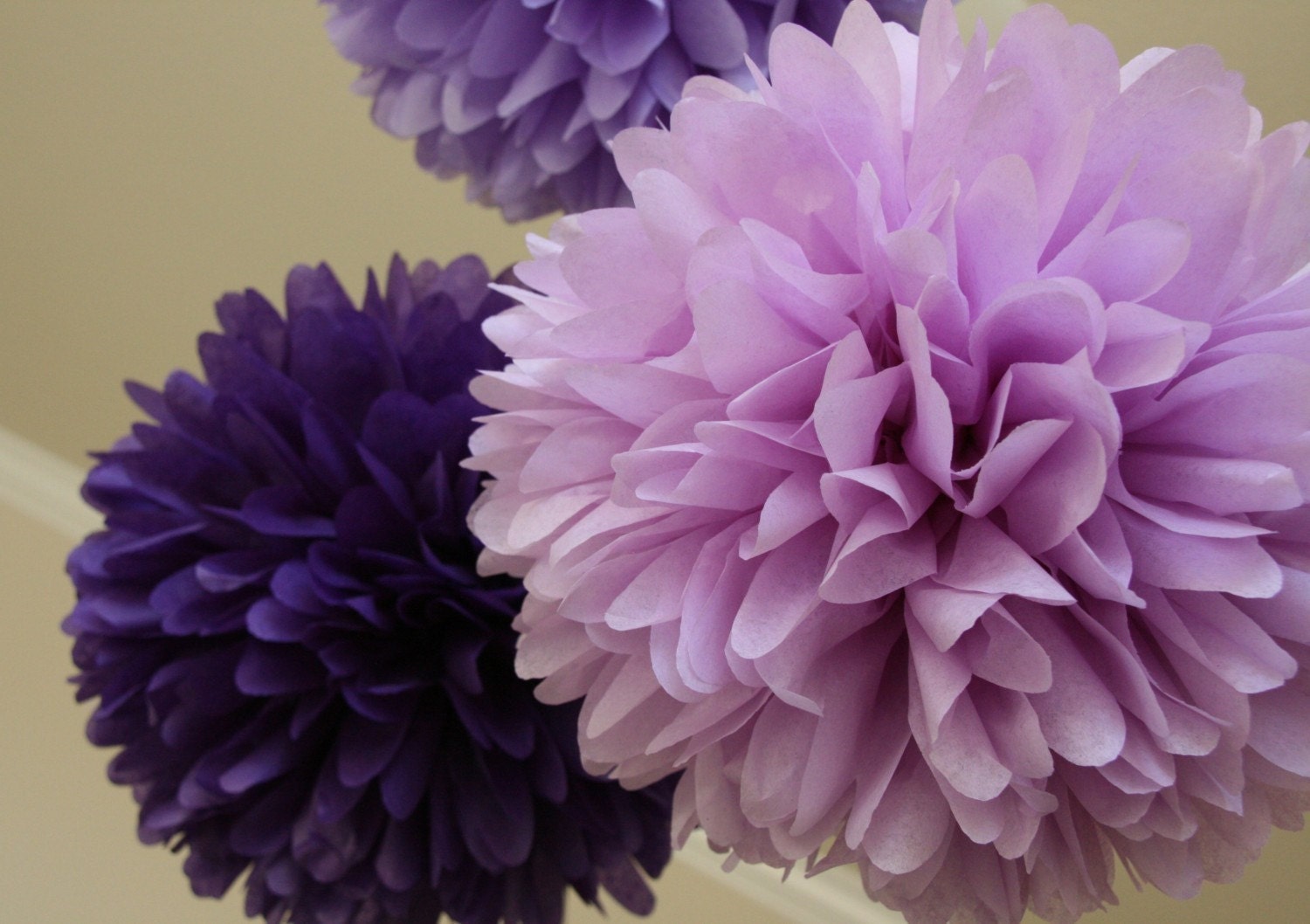 Pansy .. Tissue Paper Poms / Weddings / Bridal Shower / Baby Shower / Birthday / Party Decoration / DIY