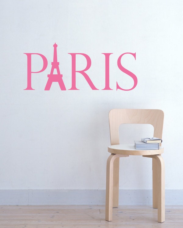 Paris Wall Decal Vinyl Word Art Wall Graphics Stickers Eiffel Tower French Decals - Item 114
