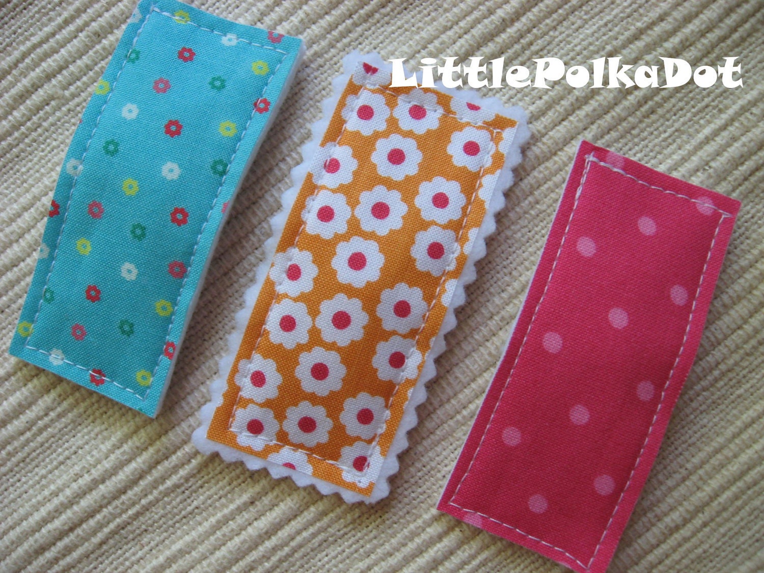 Fabric Hair Clip - Hair Accessories for girls or mom - Flower Clips - Set of 3 - Daisey Set
