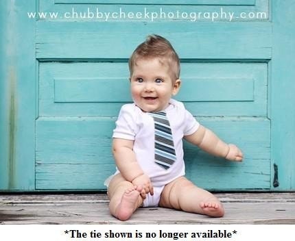 Baby Boy Tie Onesie- Pick Your Tie Bodysuit-- NB, 0-3, 3-6, 6-12 and 12-18 months Baby Boy Clothing