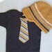 Ready to Ship - Newborn, 0-18 months Get the Set & Save - Beanie and Baby Boy Tie Onesie, one piece - Professional Shower Gift Set