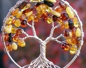 Tree of Life Pendant - Autumn - Amber