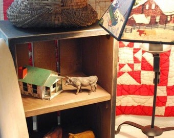 Simple Primitive Cupboard Cabinet Shelf Rustic Country