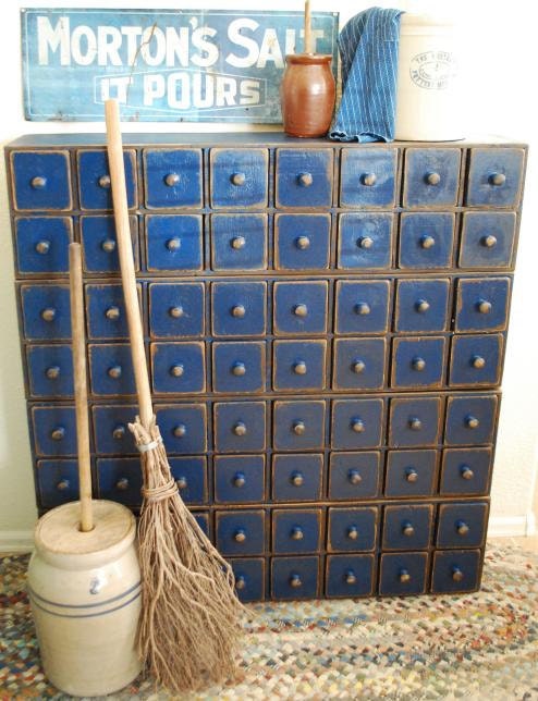 Primitive 54 Drawer Apothecary Cupboard for Melissa