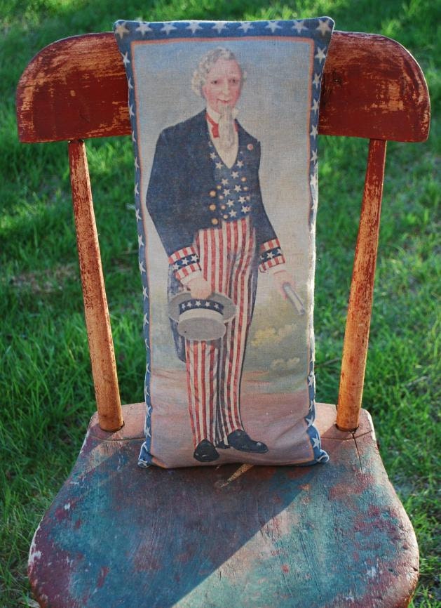 Primitive Early Stars and Stripes Uncle Sam Long Pillow 4th of July