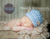 Newsboy hat baby boy newborn size silver blue with buttons or pick your own color