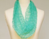 Infinity Scarf Knit Scarf Knit Cowl Scarf Fashion in Bright Mint Green