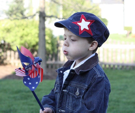 Red White and Blue Star Boys Hat