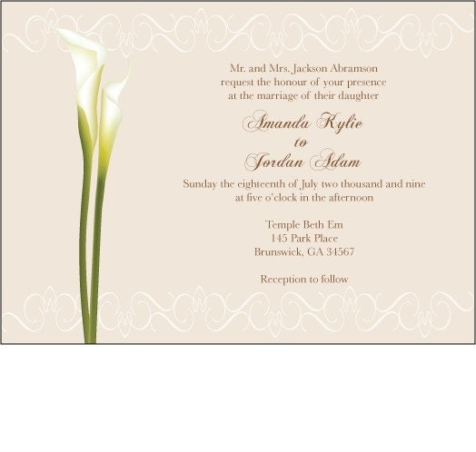 calla lily invitations