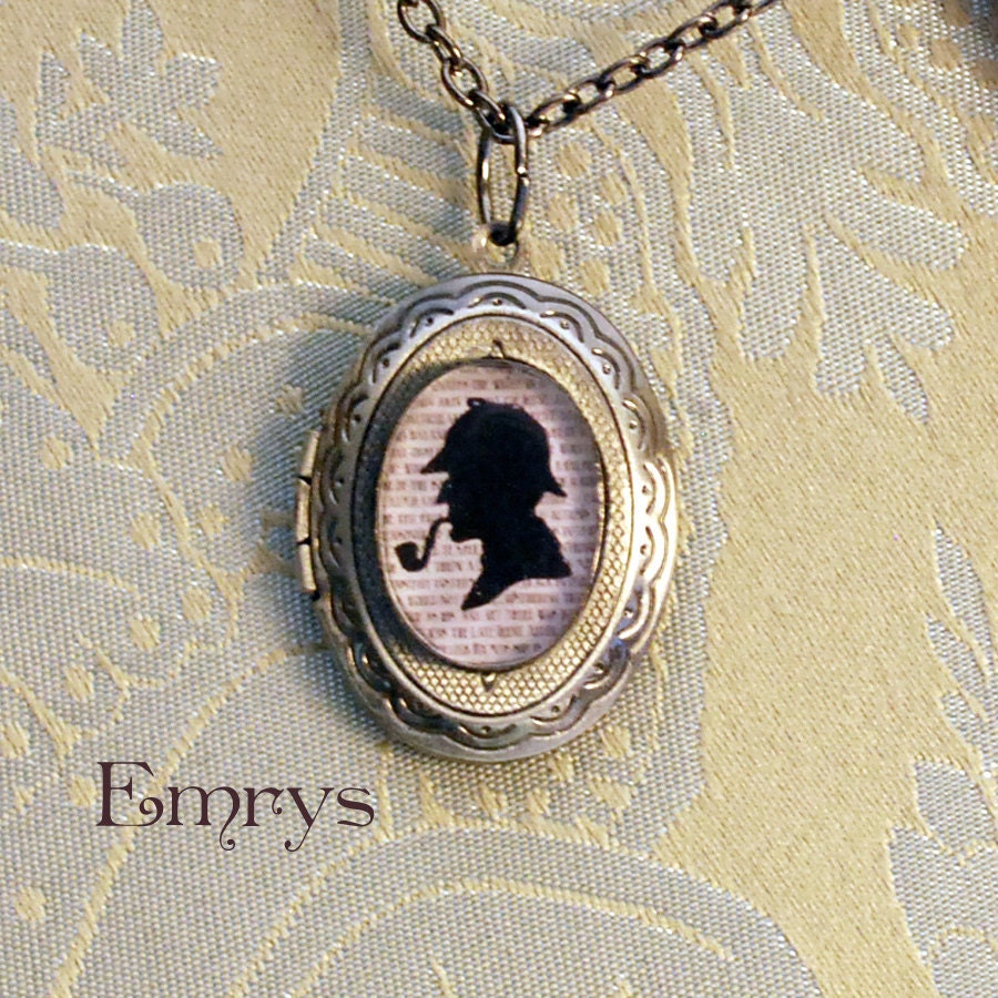 Gunmetal Sherlock Holmes Locket