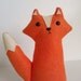 handmade plush orange fox, Owen, Made to Order
