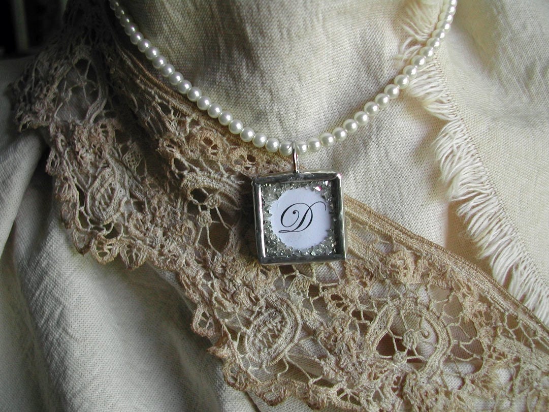 Custom Initial Soldered Glass Pearl Necklace