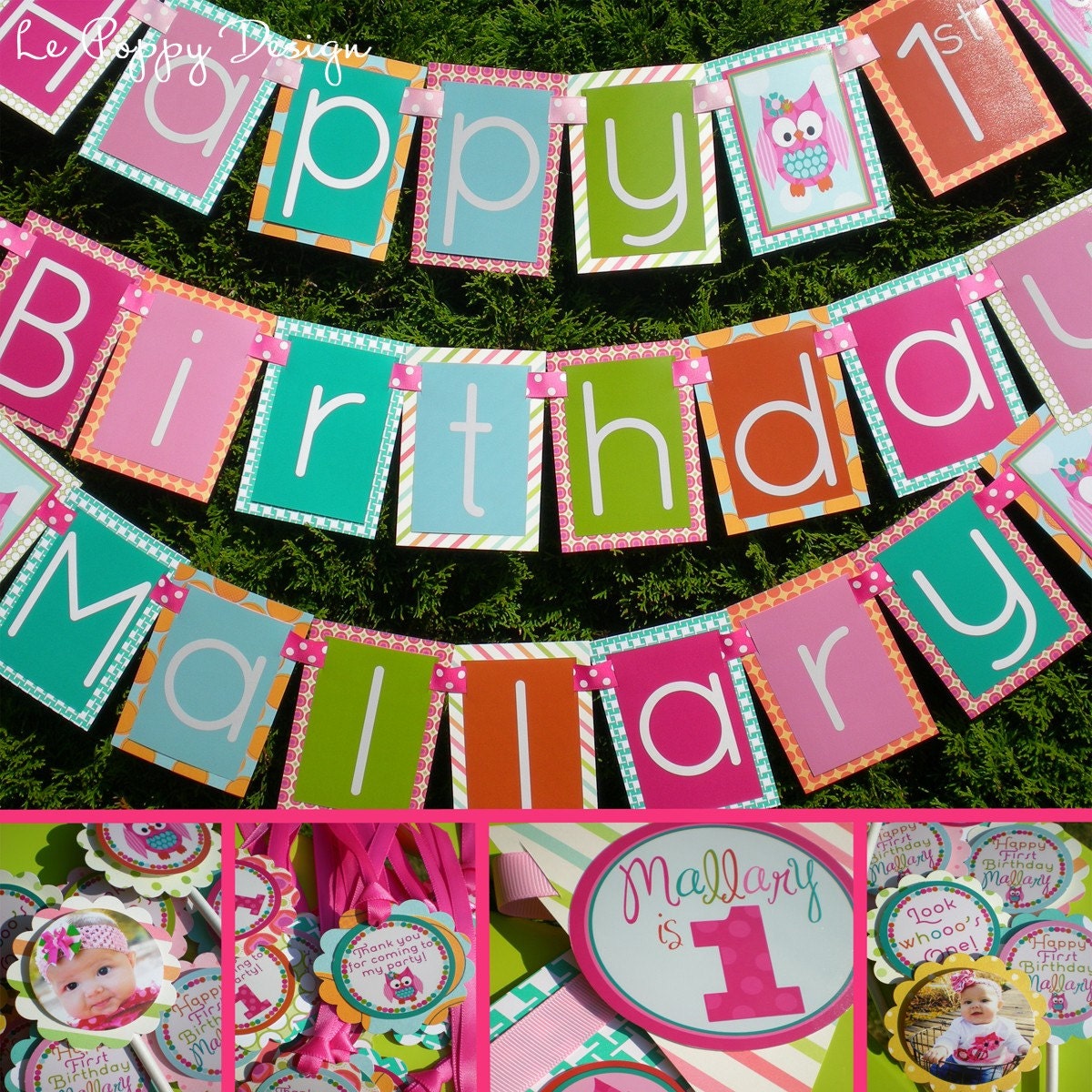 Owl Birthday Party Decorations Package - Look Whooo's One