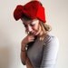 Big ol' Bow Ear Warmers in Cherry Red