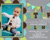 Little man turns one Ties and polka dots First Birthday invitations Il_170x135