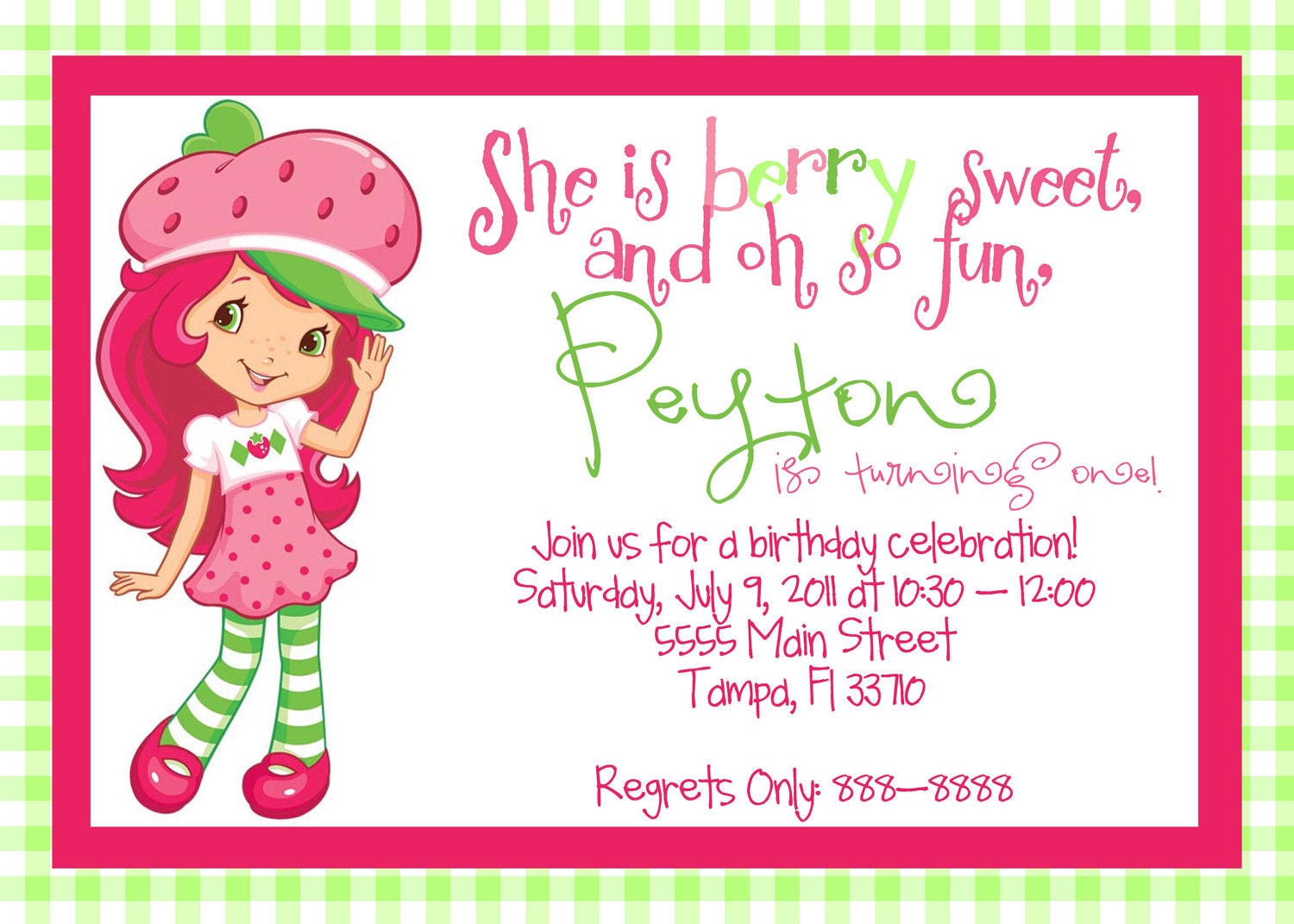 Printable Strawberry Shortcake Birthday Invitations Il_570xn