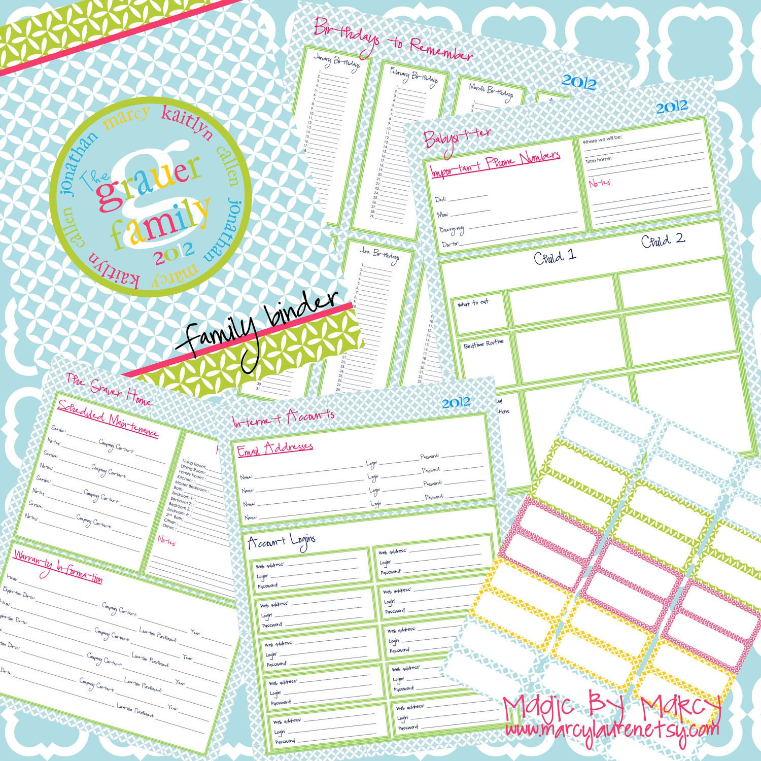 Organizational Family Binder Printables Il_570xn