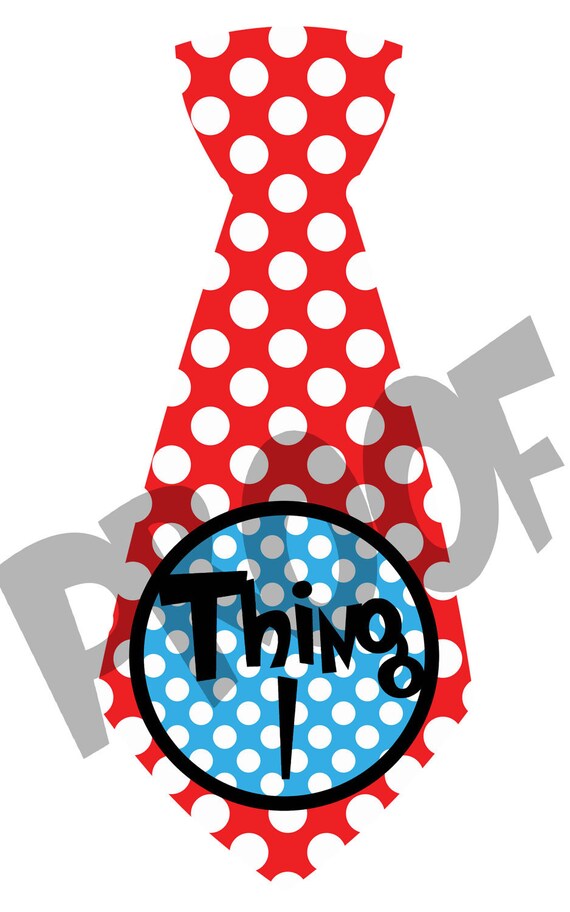 Immediate Download Dr seuss inspired Thing 1 and Thing 2 Ties Printable Iron on Transfer Design Il_570xn